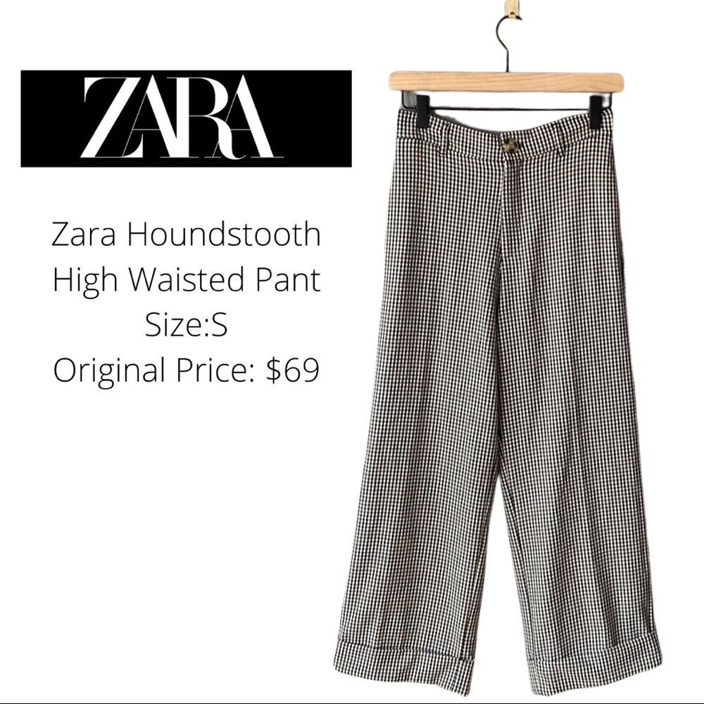 Zara high waist houndstooth pant